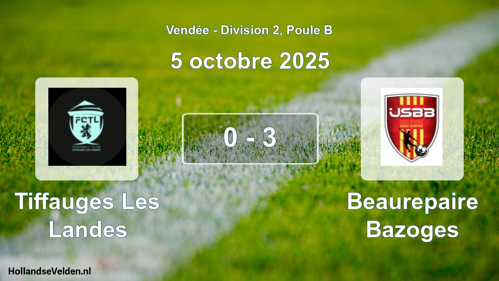 Total number of matches played: Tiffauges Les Landes - Beaurepaire Bazoges 0 - 3 (5 October 2025)