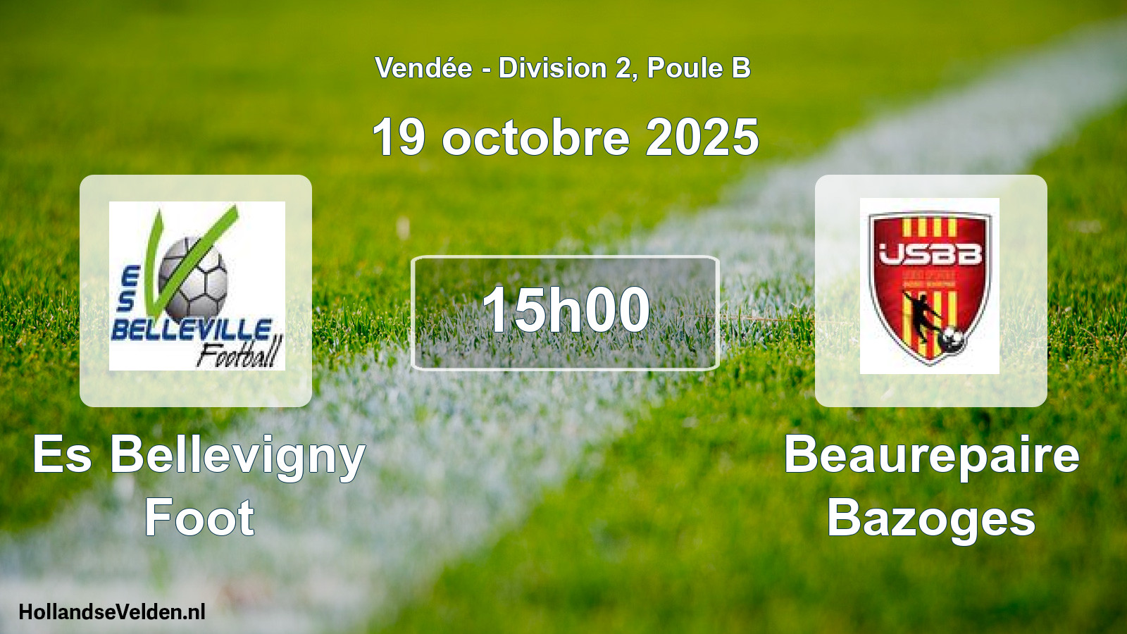 Geplande wedstrijd: Es Bellevigny Foot - Beaurepaire Bazoges (19 octobre 2025)
