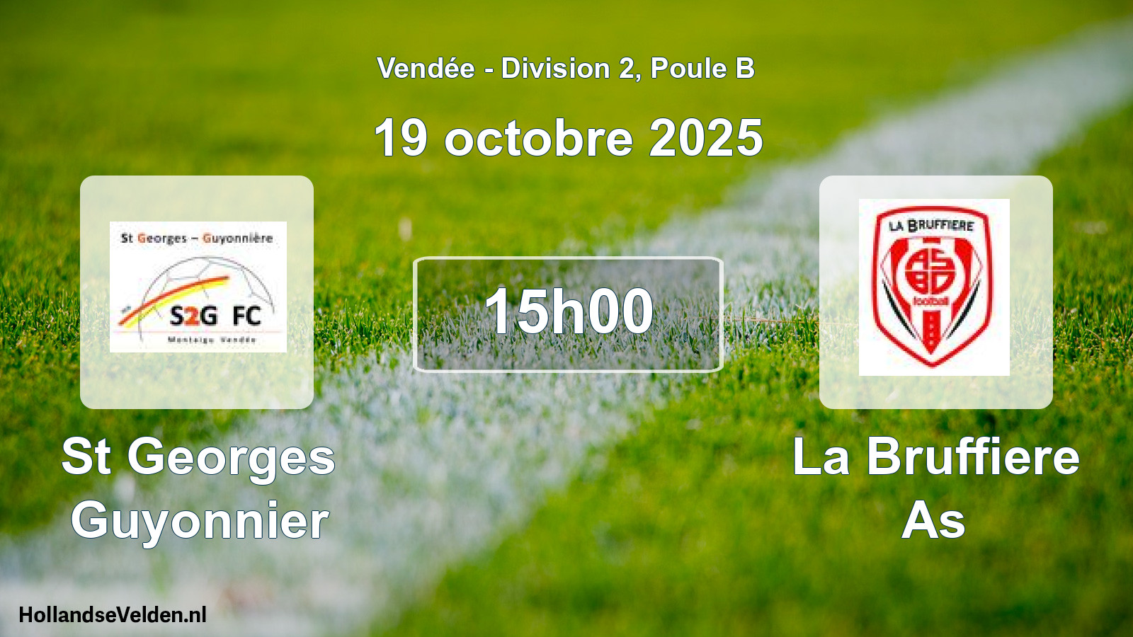 Scheduled Match: St Georges Guyonnier - La Bruffiere As (19 October 2025)