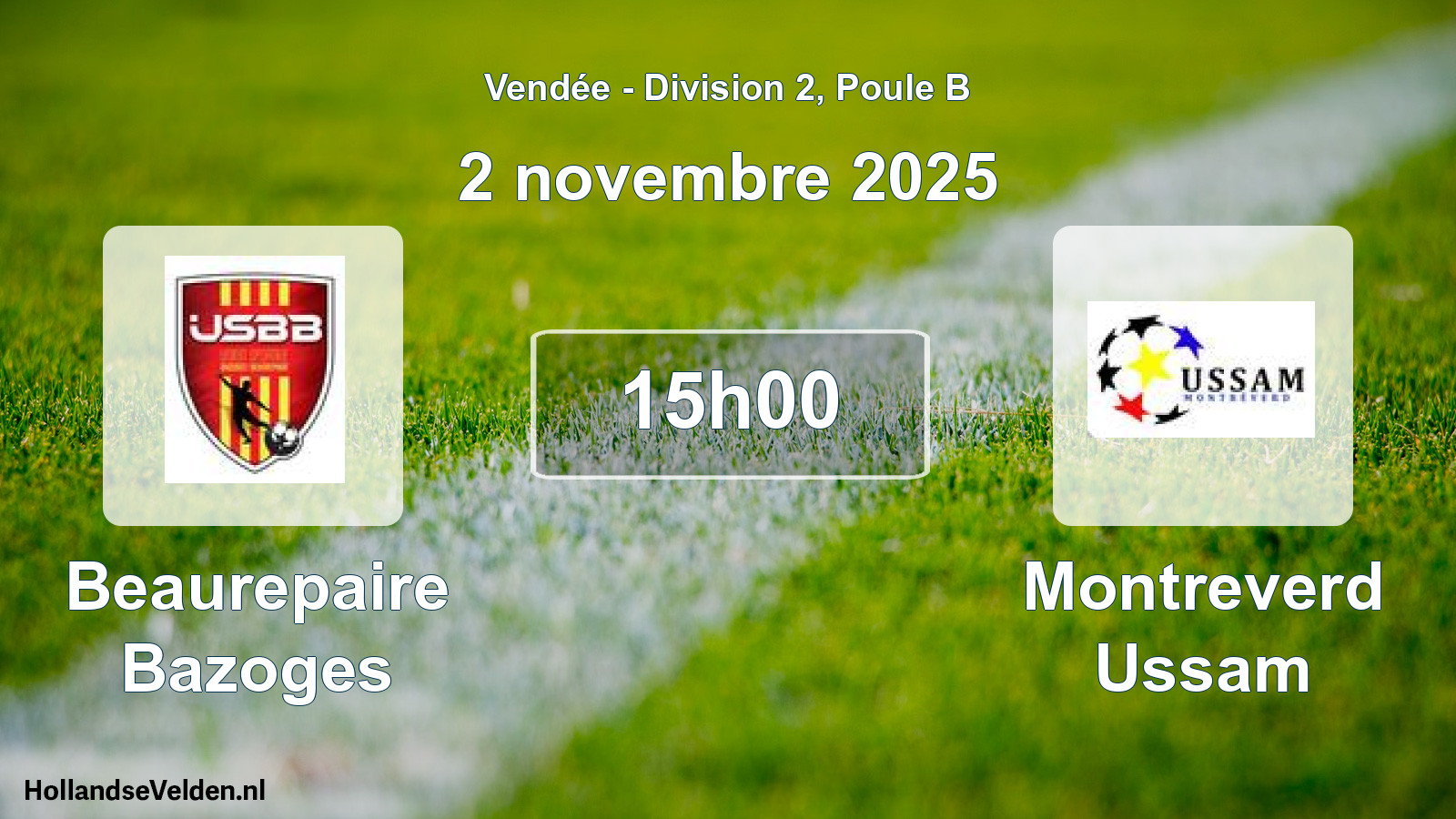 Scheduled Match: Beaurepaire Bazoges - Montreverd Ussam (2 November 2025)