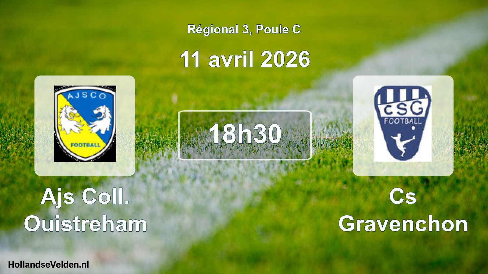 Geplande wedstrijd: Ajs Coll. Ouistreham - Cs Gravenchon (11 april 2026)