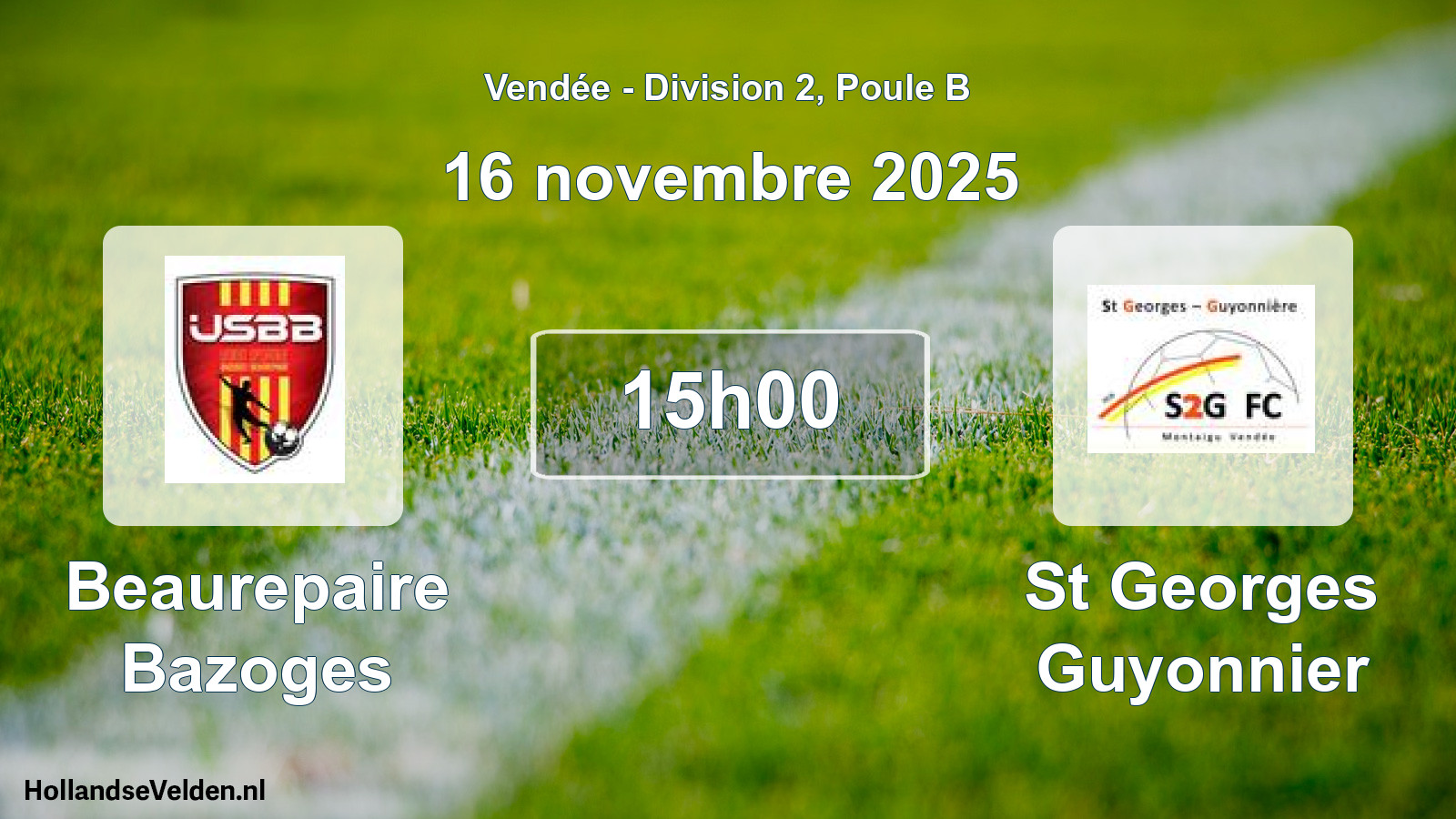 Geplande wedstrijd: Beaurepaire Bazoges - St Georges Guyonnier (16 novembre 2025)