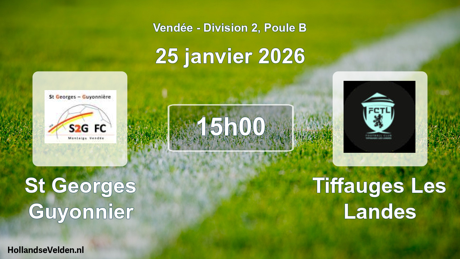 Geplande wedstrijd: St Georges Guyonnier - Tiffauges Les Landes (25 janvier 2026)