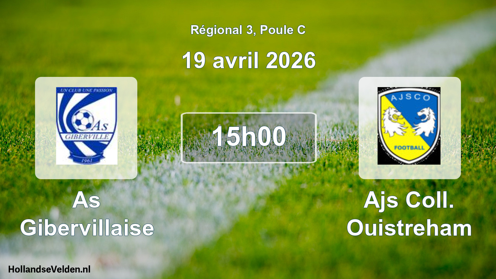 Geplande wedstrijd: As Gibervillaise - Ajs Coll. Ouistreham (19 avril 2026)