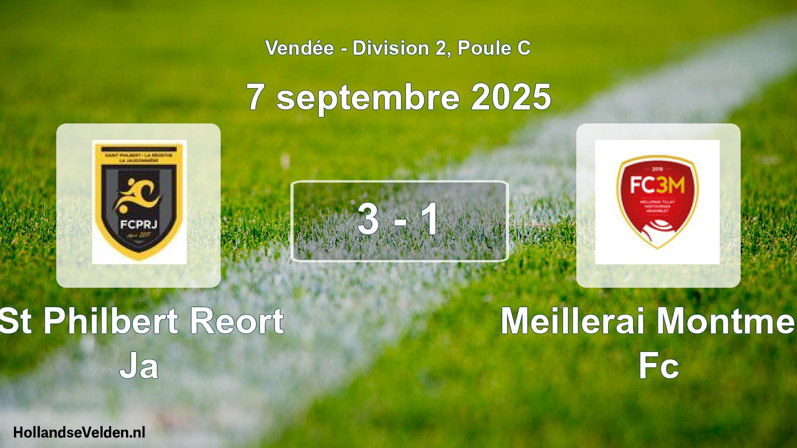 Gespeelde wedstrijd: St Philbert Reort Ja - Meillerai Montmen Fc 3 - 1 (7 septembre 2025)