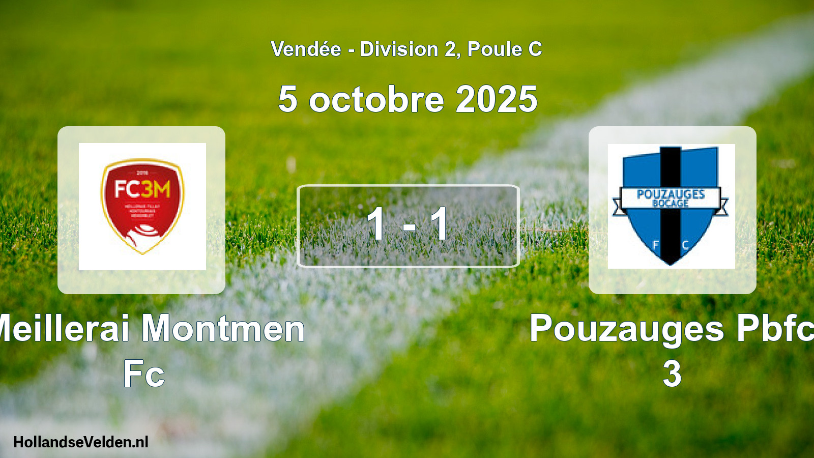 Total number of matches played: Meillerai Montmen Fc - Pouzauges Pbfc 3 1 - 1 (5 October 2025)