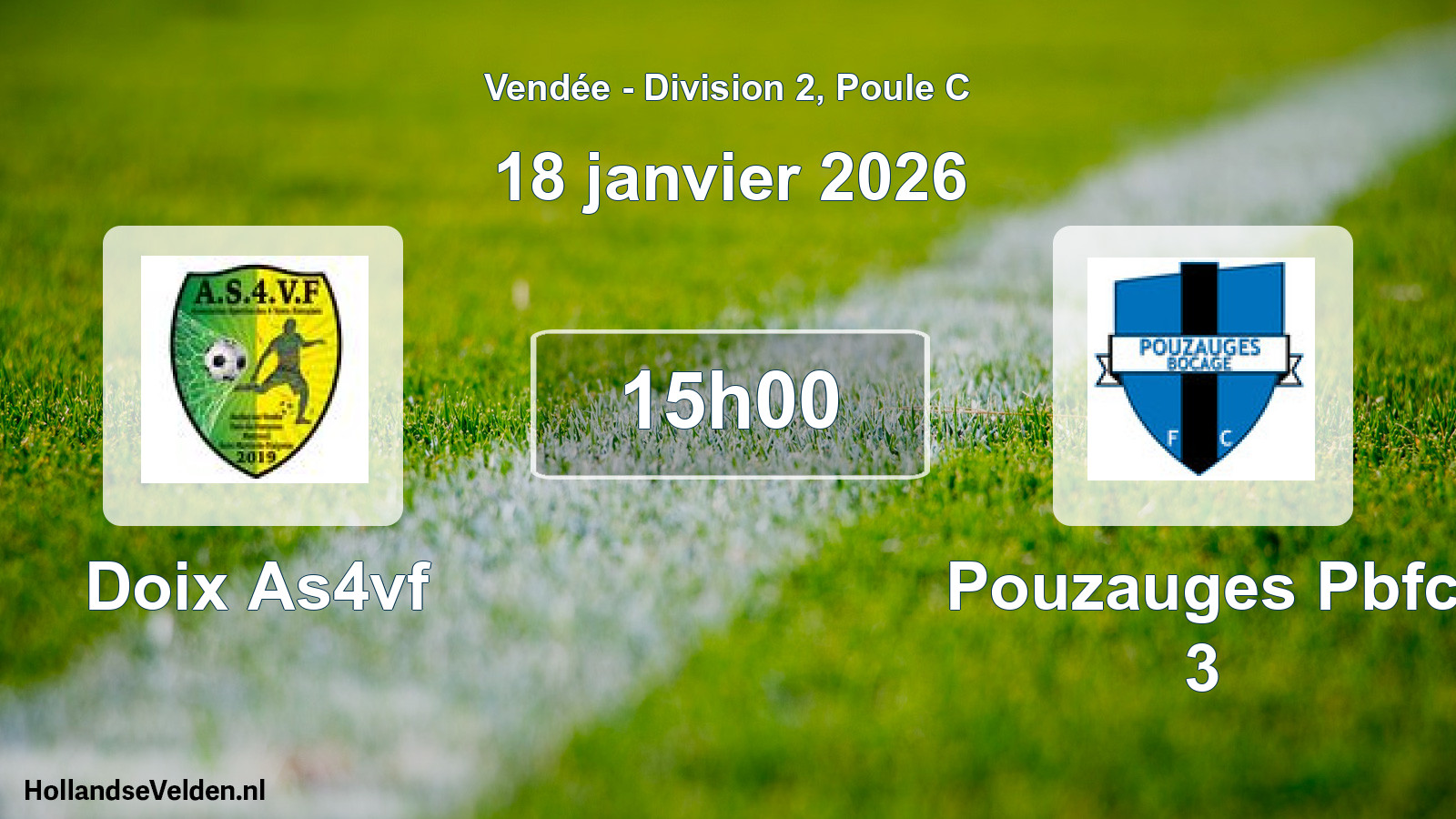 Scheduled Match: Doix As4vf - Pouzauges Pbfc 3 (18 January 2026)