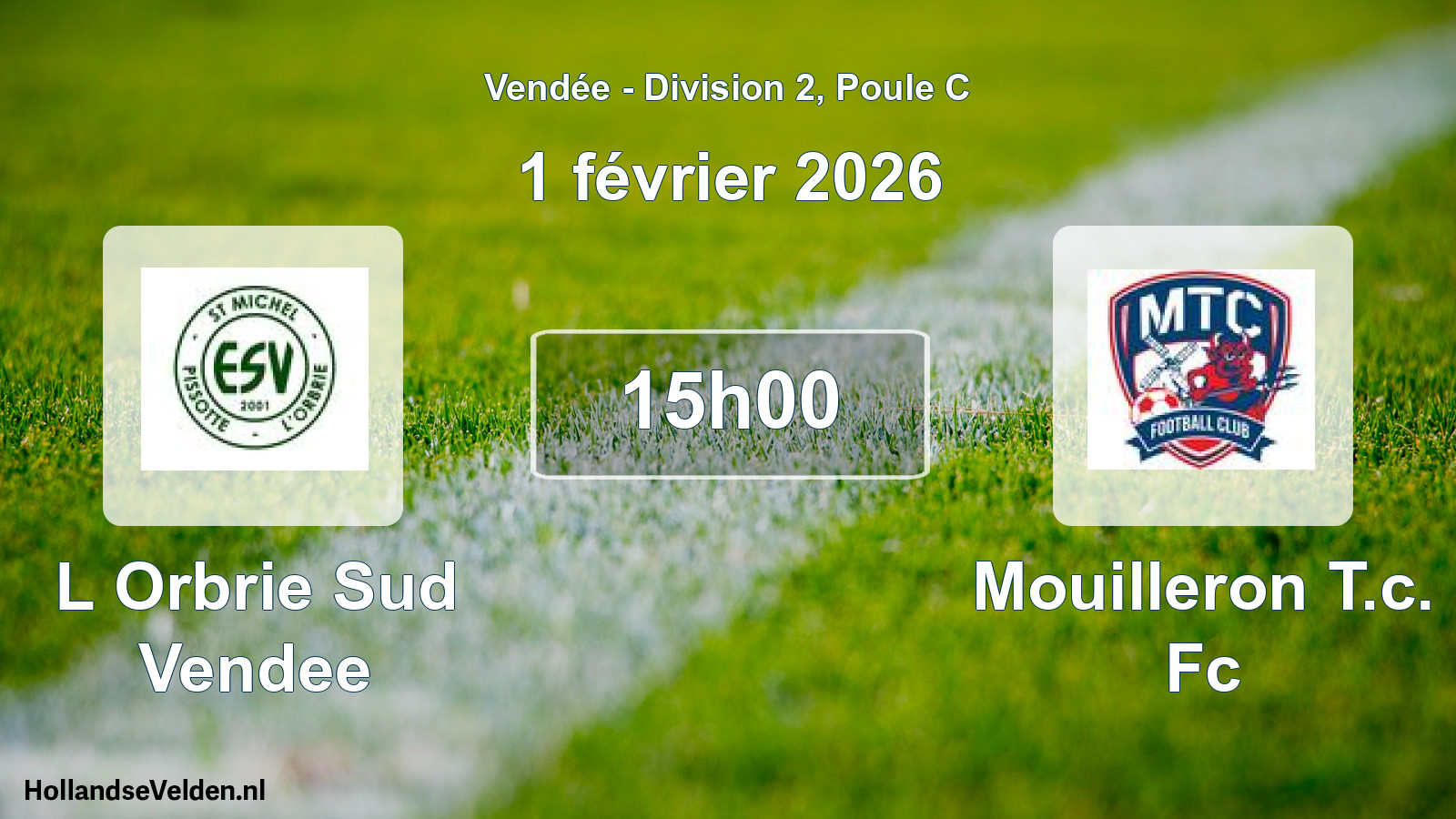 Scheduled Match: L Orbrie Sud Vendee - Mouilleron T.c. Fc (1 February 2026)