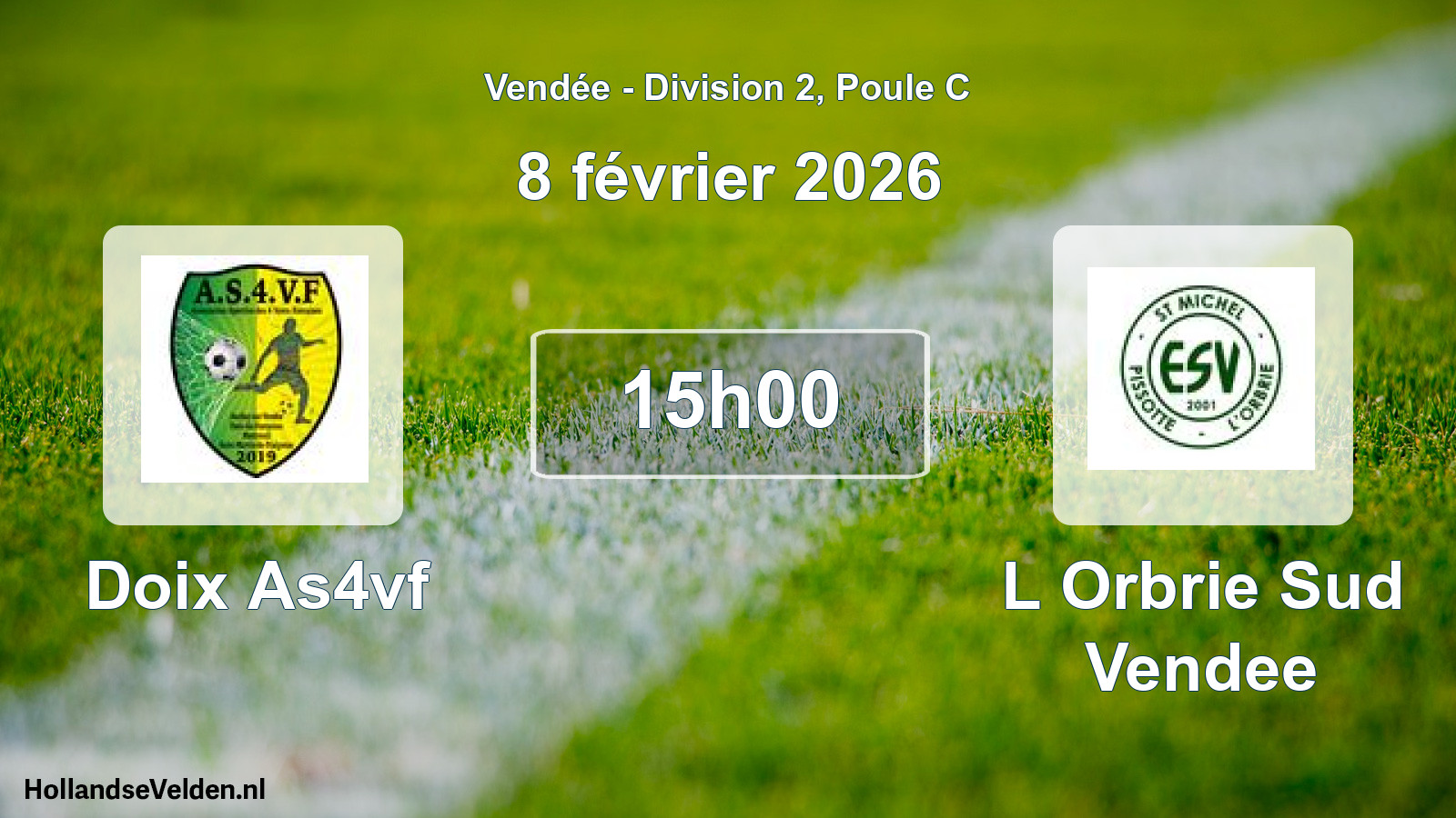 Geplande wedstrijd: Doix As4vf - L Orbrie Sud Vendee (8 février 2026)