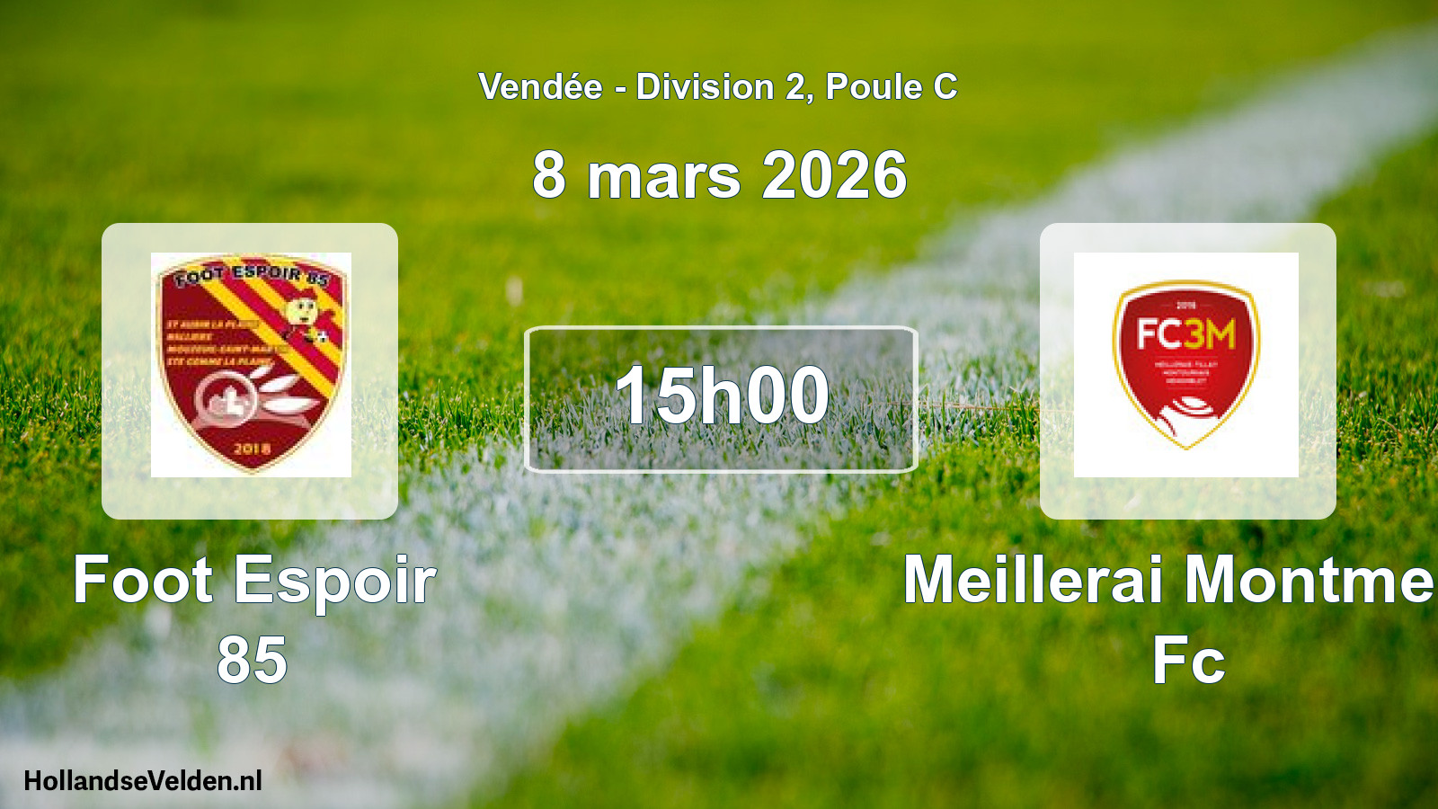 Scheduled Match: Foot Espoir 85 - Meillerai Montmen Fc (8 March 2026)