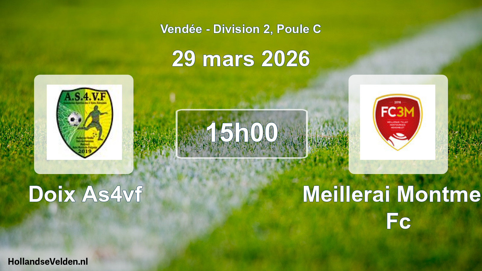 Geplande wedstrijd: Doix As4vf - Meillerai Montmen Fc (29 maart 2026)