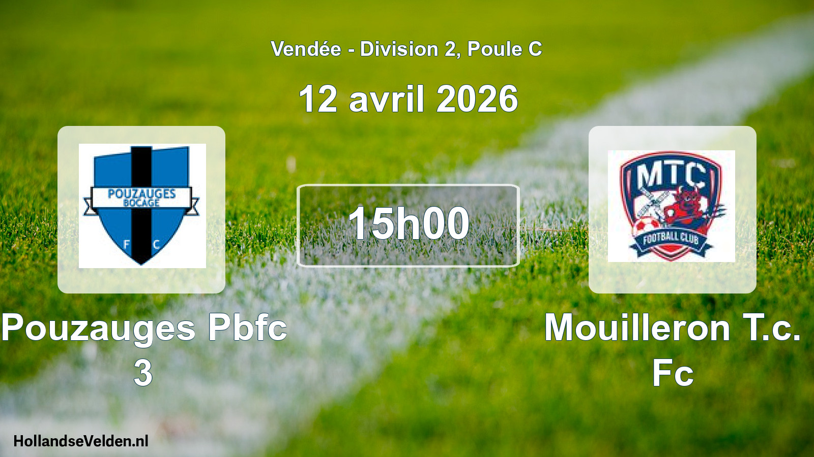 Geplande wedstrijd: Pouzauges Pbfc 3 - Mouilleron T.c. Fc (12 avril 2026)