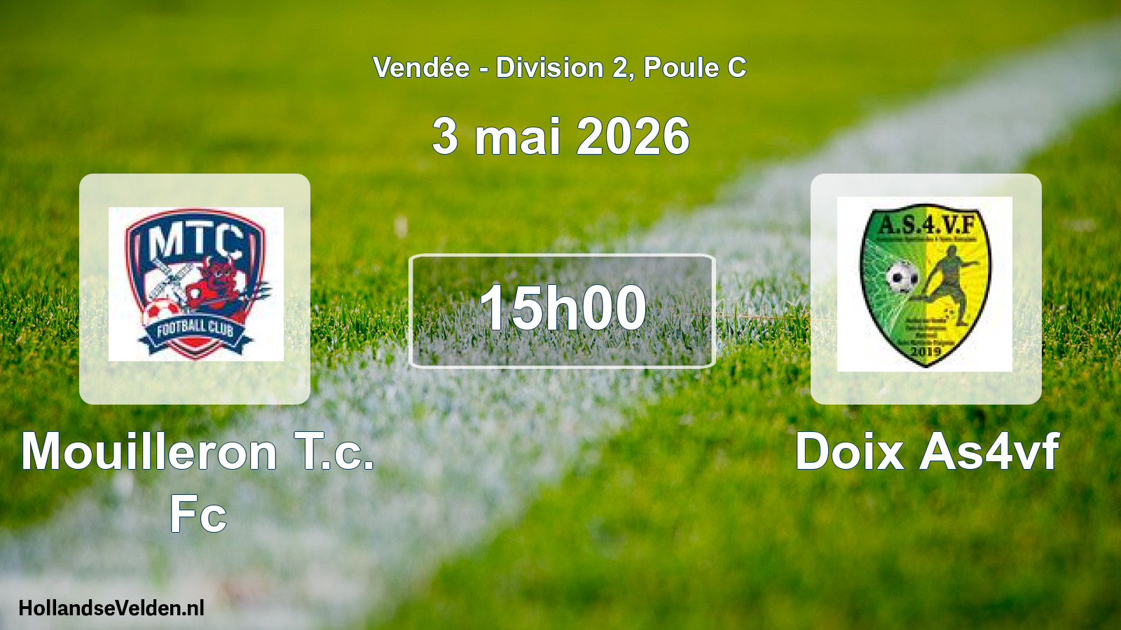 Geplande wedstrijd: Mouilleron T.c. Fc - Doix As4vf (3 mai 2026)