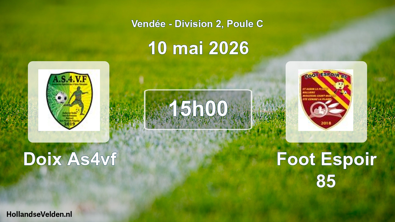 Geplande wedstrijd: Doix As4vf - Foot Espoir 85 (10 mei 2026)
