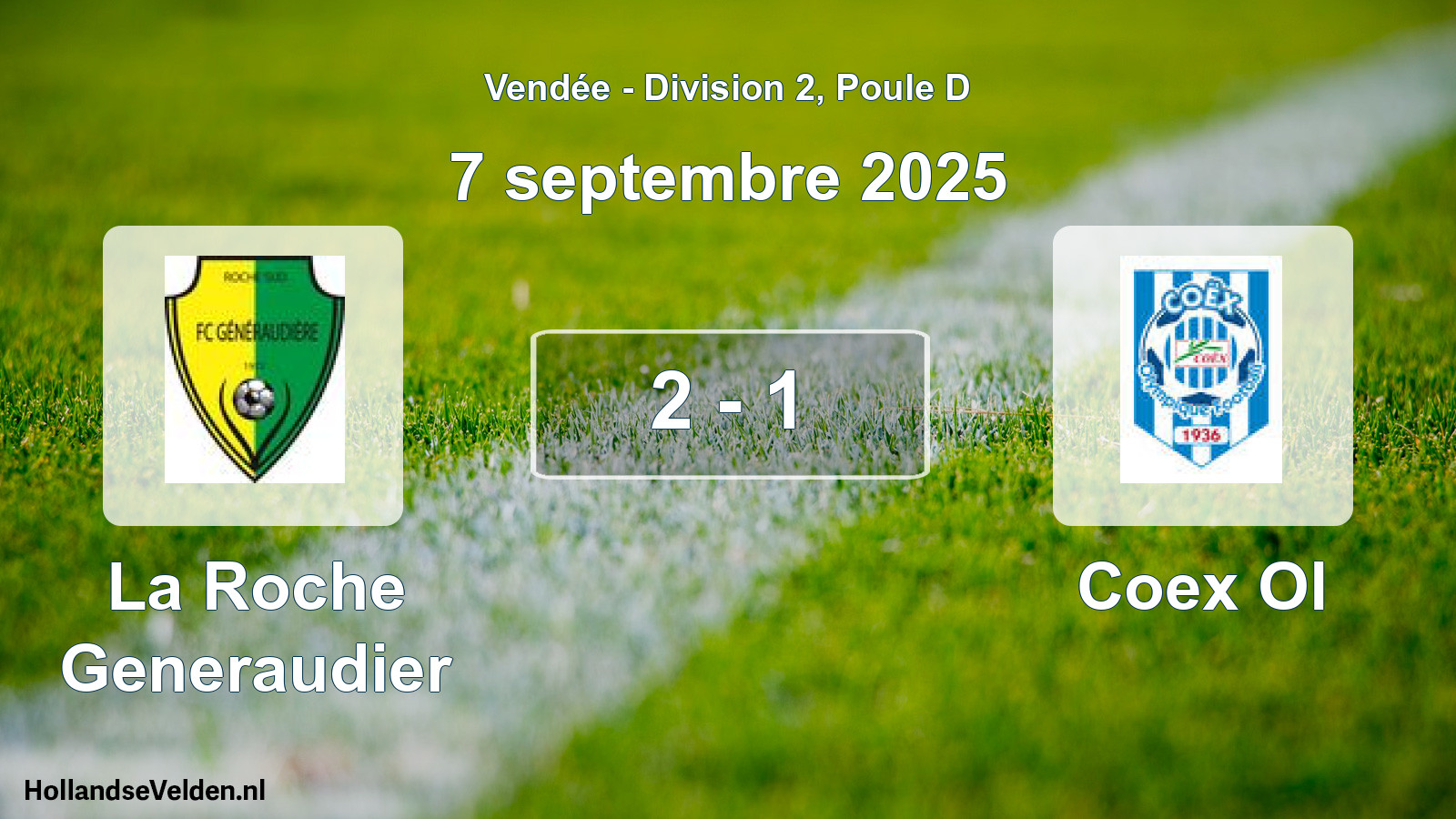 Gespeelde wedstrijd: La Roche Generaudier - Coex Ol 2 - 1 (7 septembre 2025)