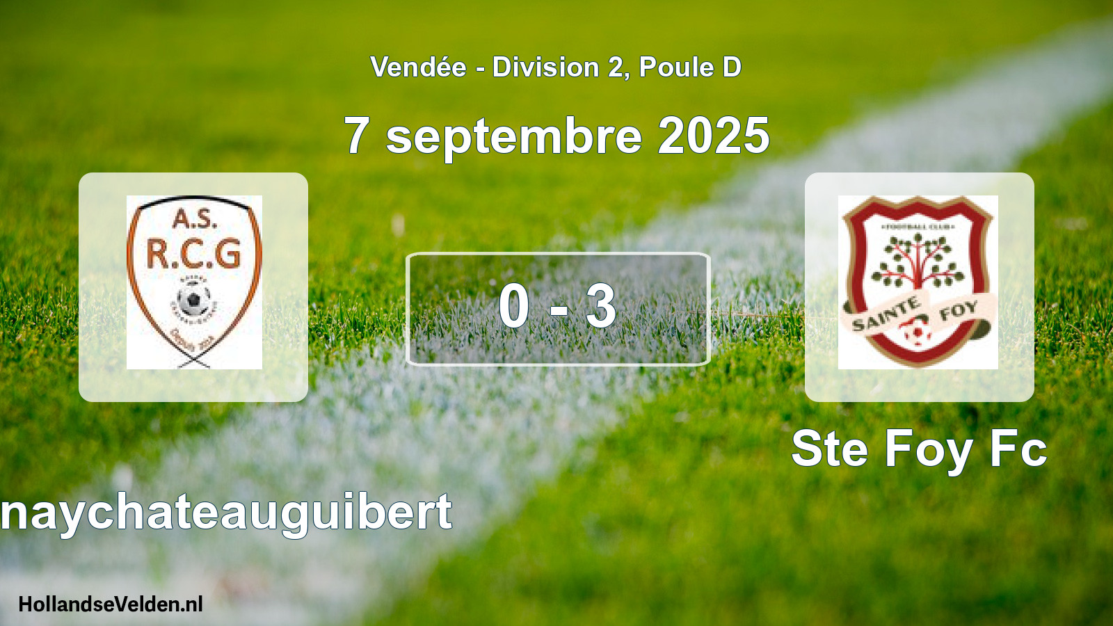 Gespeelde wedstrijd: Rosnaychateauguibert - Ste Foy Fc 0 - 3 (7 september 2025)