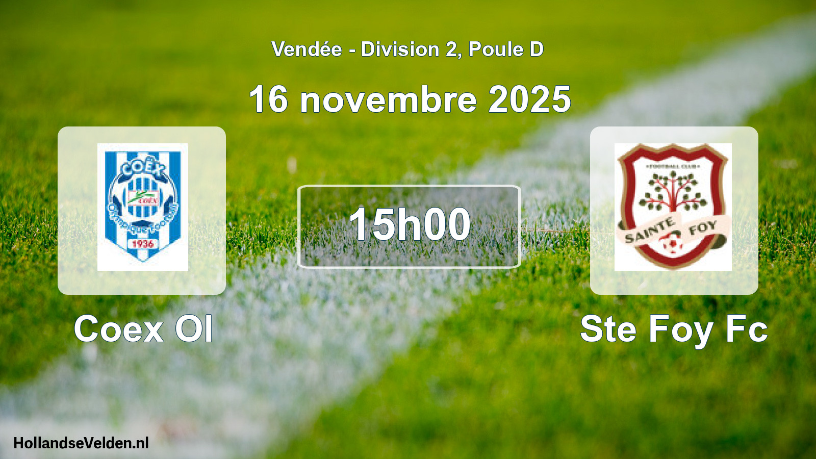 Geplande wedstrijd: Coex Ol - Ste Foy Fc (16 novembre 2025)