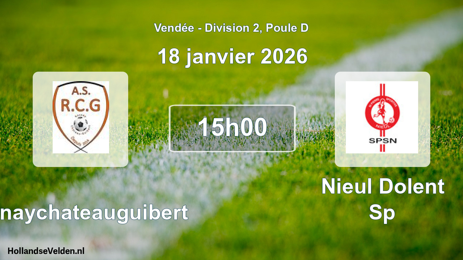 Scheduled Match: Rosnaychateauguibert - Nieul Dolent Sp (18 January 2026)