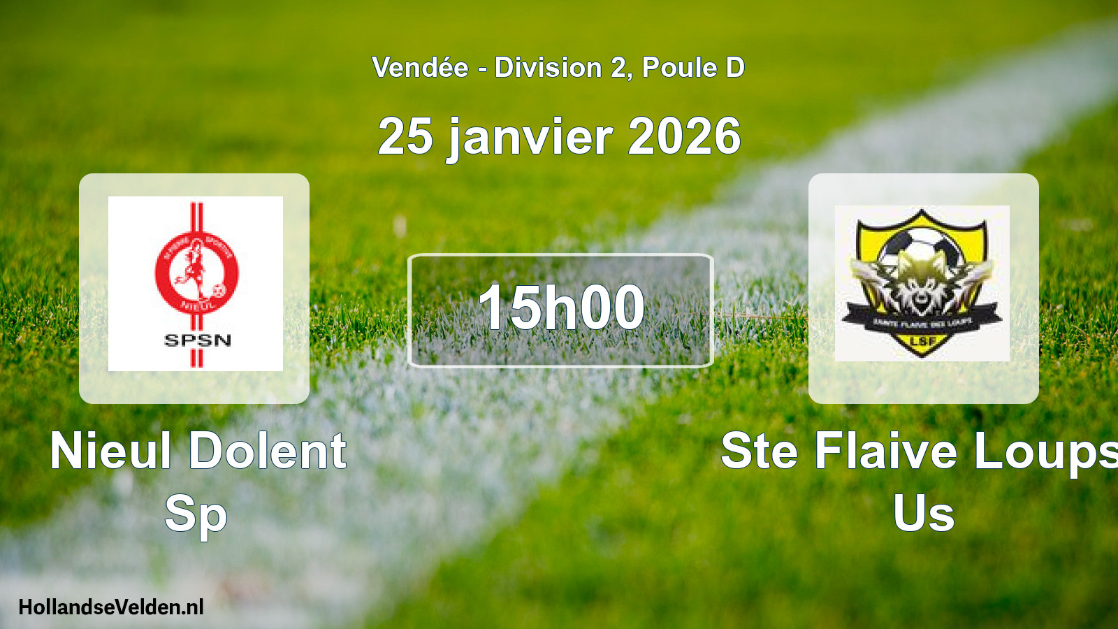 Scheduled Match: Nieul Dolent Sp - Ste Flaive Loups Us (25 January 2026)