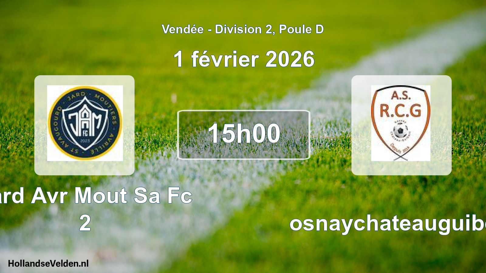 Geplande wedstrijd: Jard Avr Mout Sa Fc 2 - Rosnaychateauguibert (1 février 2026)