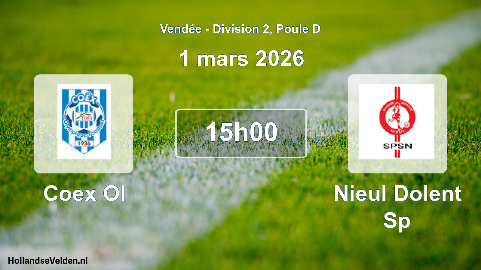 Geplande wedstrijd: Coex Ol - Nieul Dolent Sp (1 mars 2026)