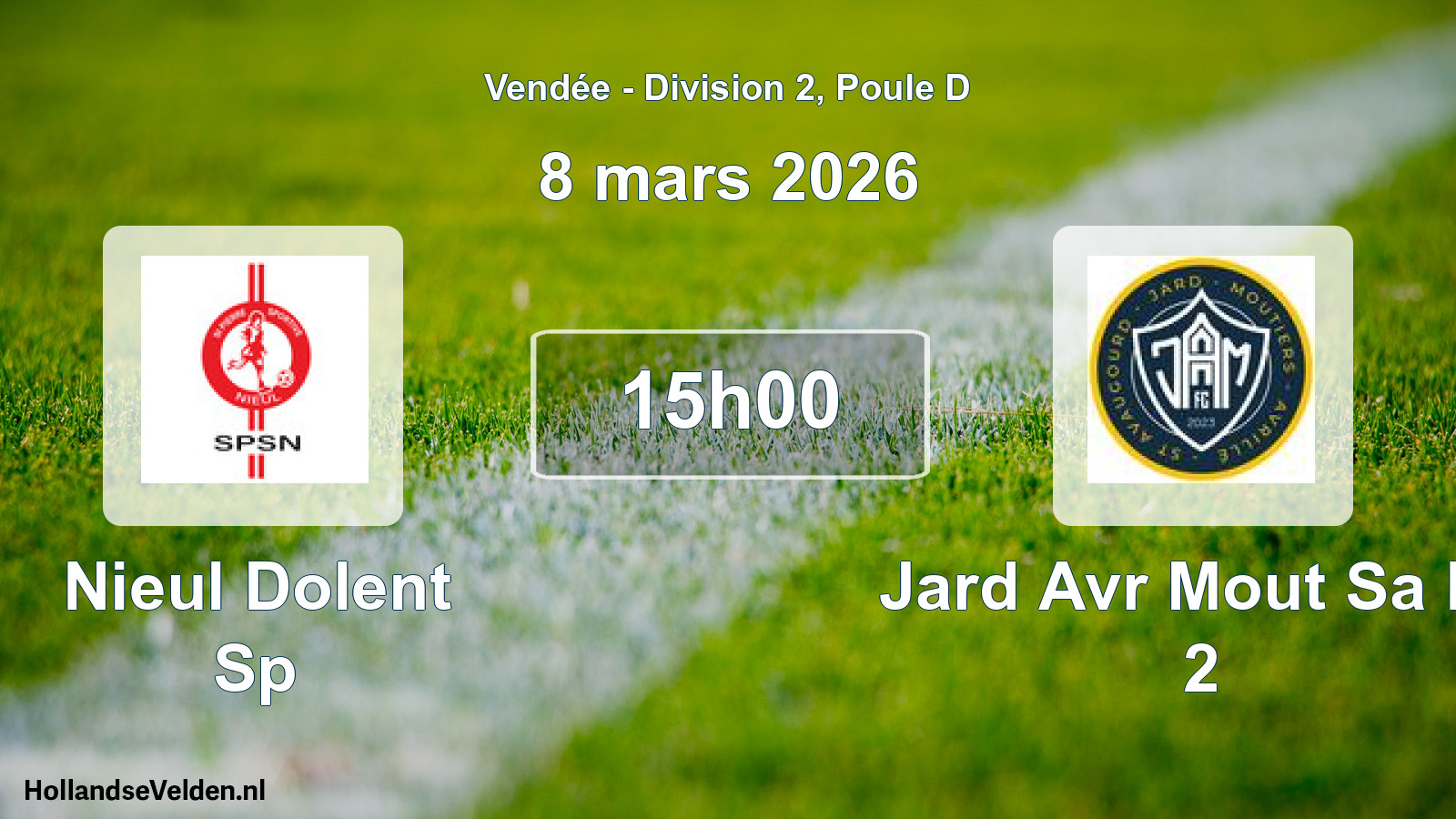 Scheduled Match: Nieul Dolent Sp - Jard Avr Mout Sa Fc 2 (8 March 2026)