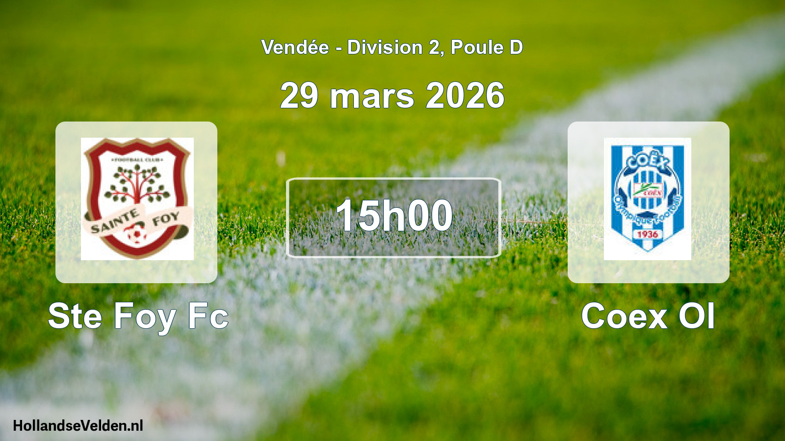 Geplande wedstrijd: Ste Foy Fc - Coex Ol (29 mars 2026)