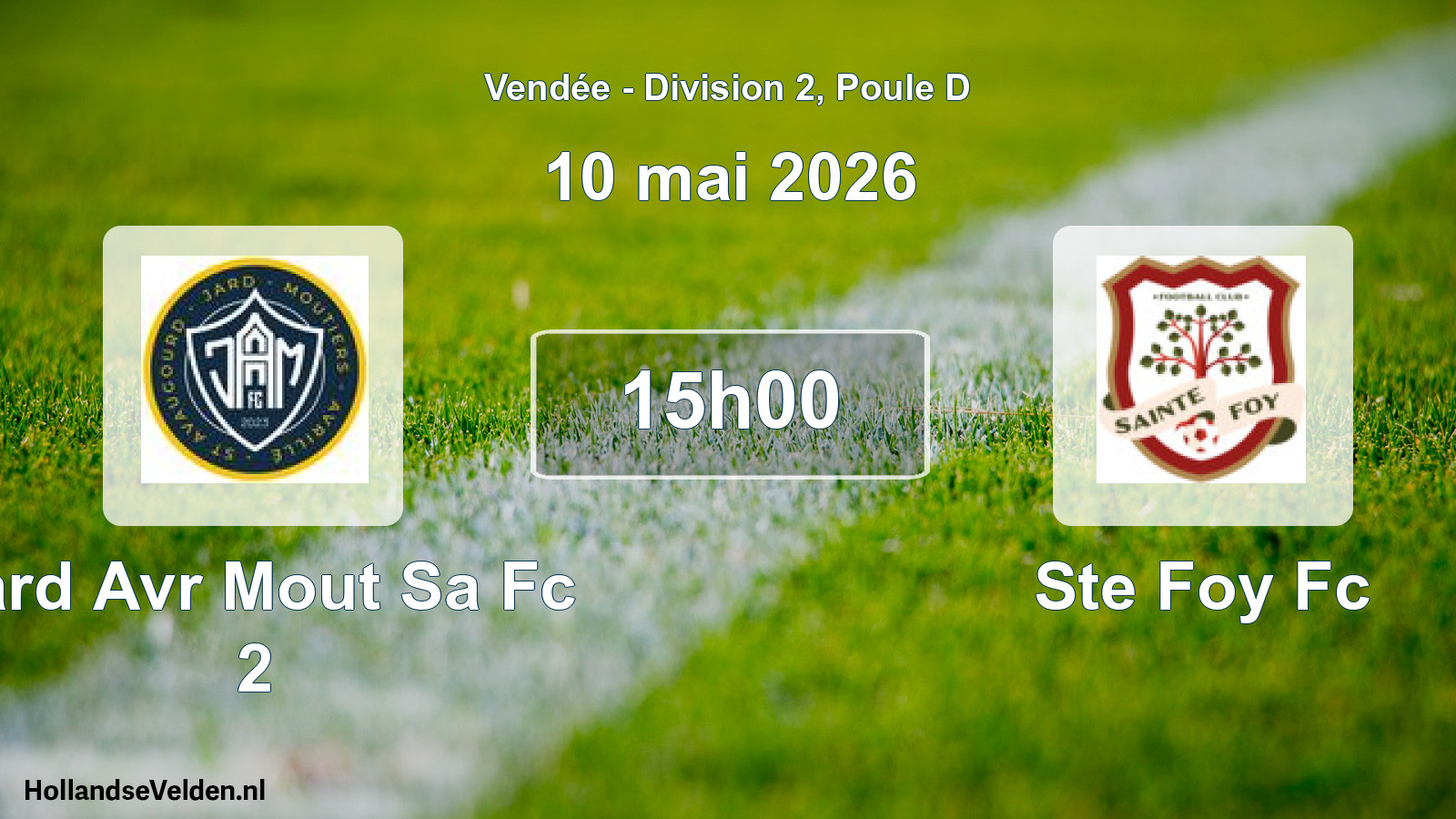 Geplande wedstrijd: Jard Avr Mout Sa Fc 2 - Ste Foy Fc (10 mai 2026)