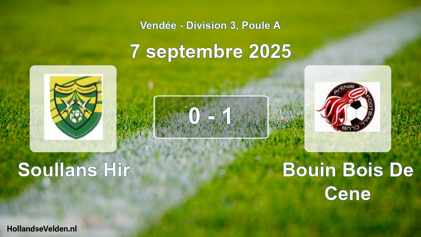 Total number of matches played: Soullans Hir - Bouin Bois De Cene 0 - 1 (7 September 2025)