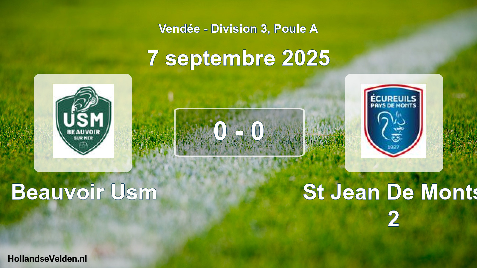 Gespeelde wedstrijd: Beauvoir Usm - St Jean De Monts 2 0 - 0 (7 september 2025)