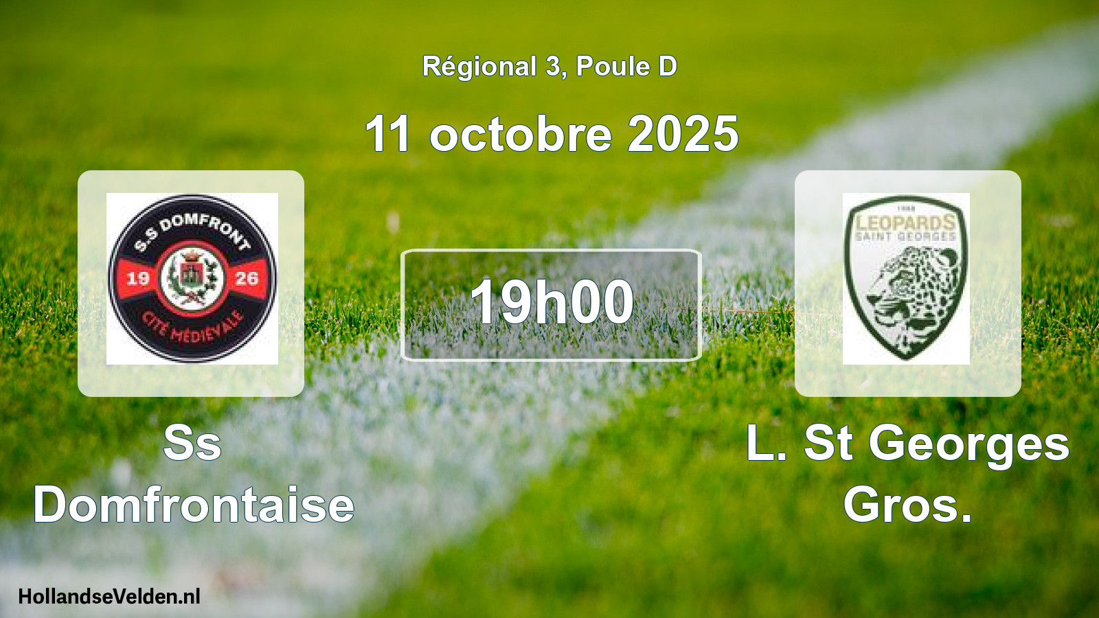 Geplande wedstrijd: Ss Domfrontaise - L. St Georges Gros. (11 octobre 2025)
