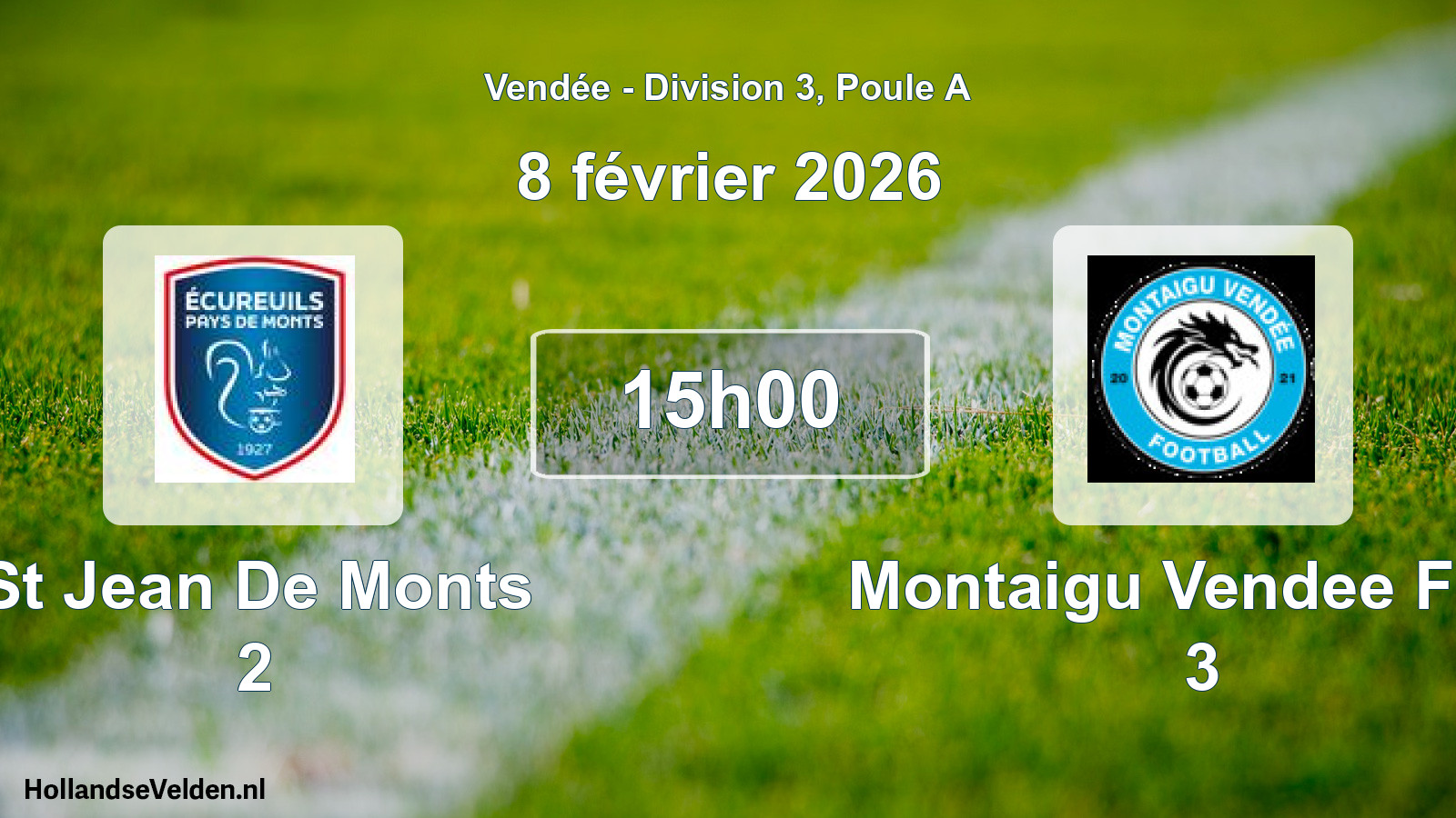 Scheduled Match: St Jean De Monts 2 - Montaigu Vendee Foot 3 (8 February 2026)