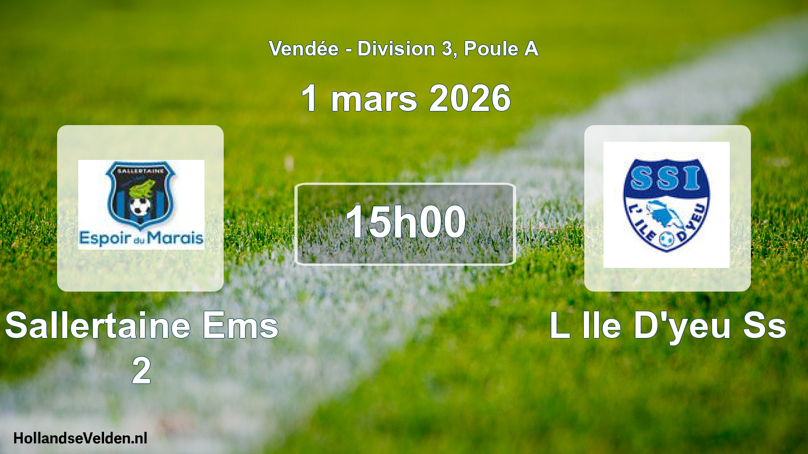 Geplande wedstrijd: Sallertaine Ems 2 - L Ile D'yeu Ss (1 mars 2026)