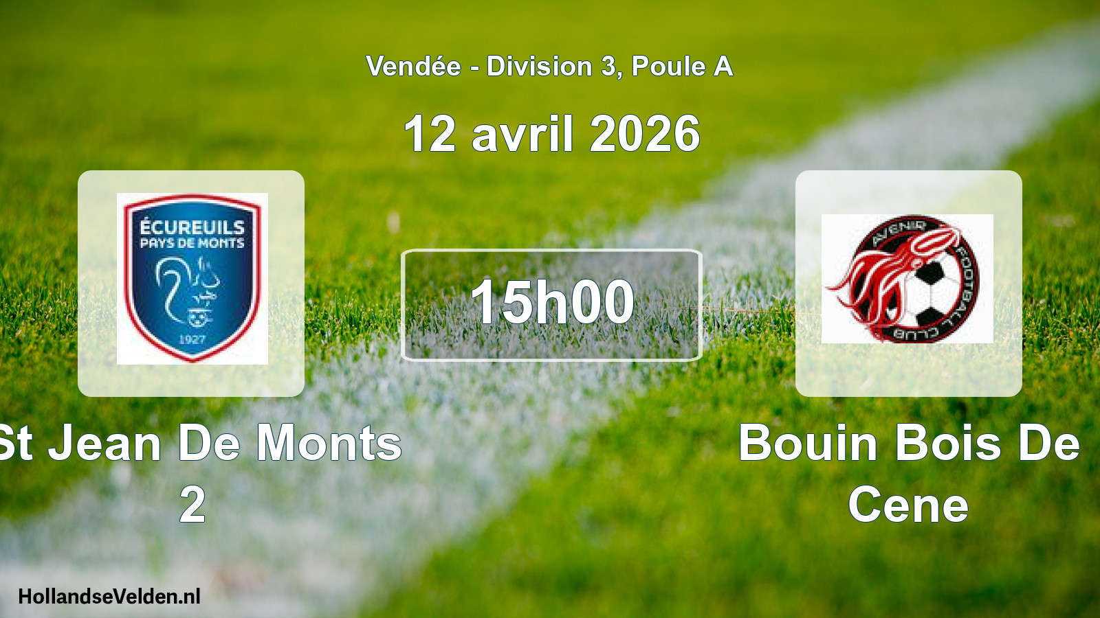 Geplande wedstrijd: St Jean De Monts 2 - Bouin Bois De Cene (12 april 2026)