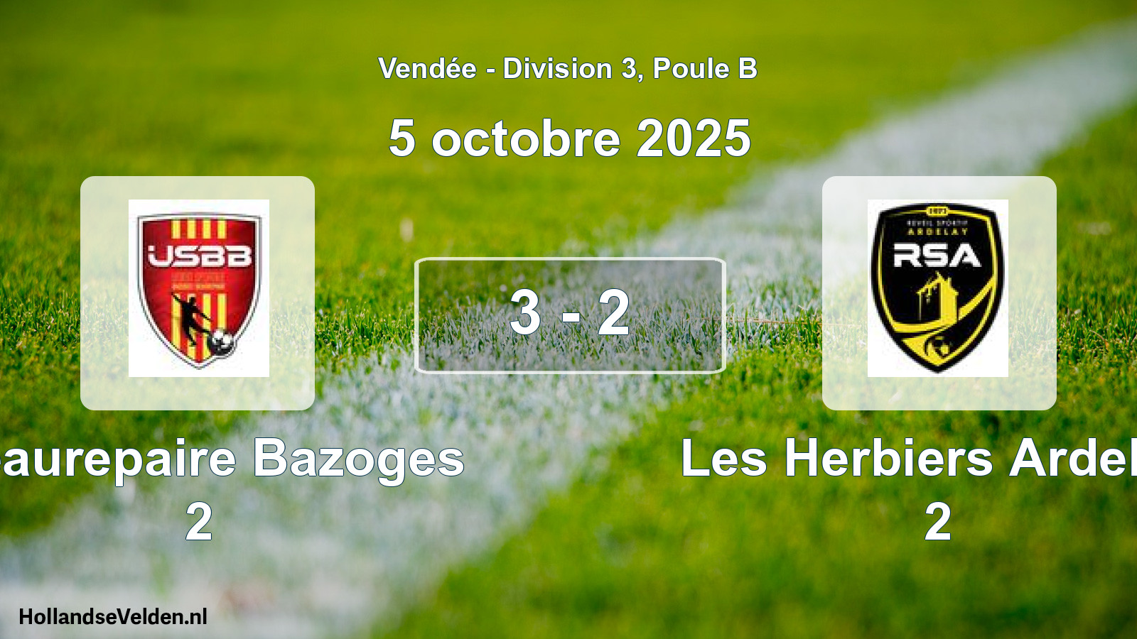 Gespeelde wedstrijd: Beaurepaire Bazoges 2 - Les Herbiers Ardelay 2 3 - 2 (5 oktober 2025)
