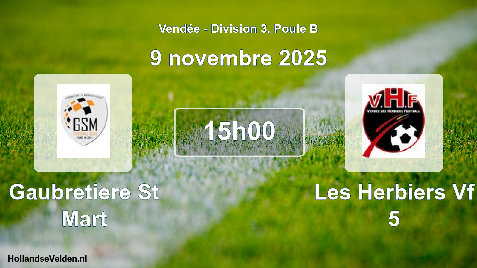 Geplande wedstrijd: Gaubretiere St Mart - Les Herbiers Vf 5 (9 november 2025)