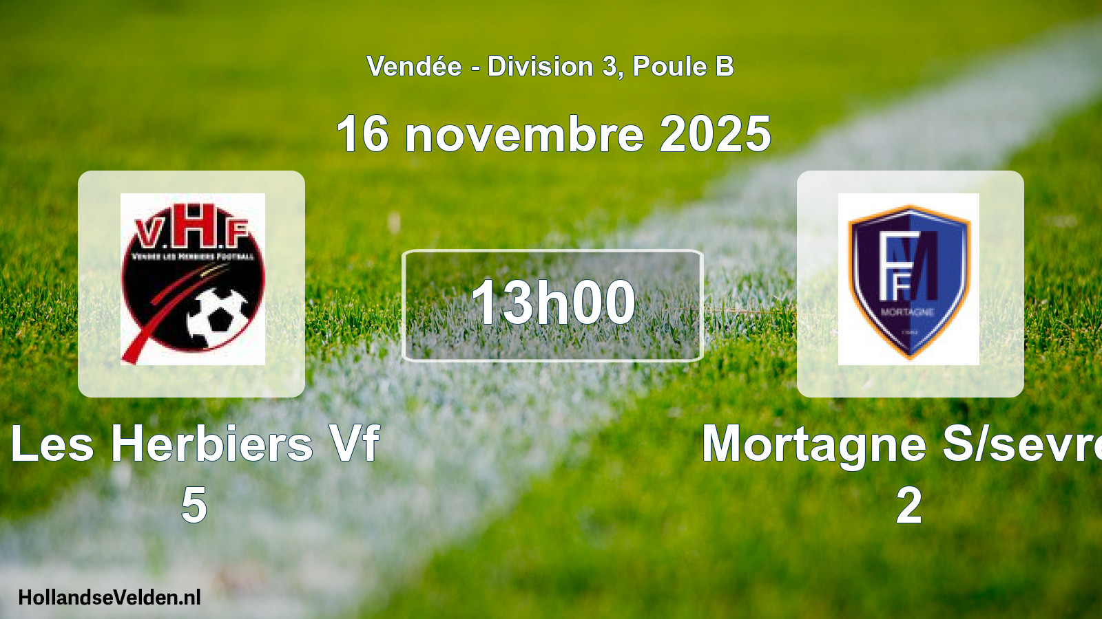 Geplande wedstrijd: Les Herbiers Vf 5 - Mortagne S/sevre 2 (16 november 2025)
