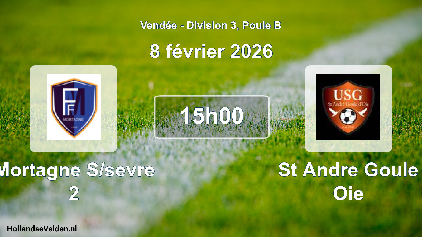 Scheduled Match: Mortagne S/sevre 2 - St Andre Goule Oie (8 February 2026)