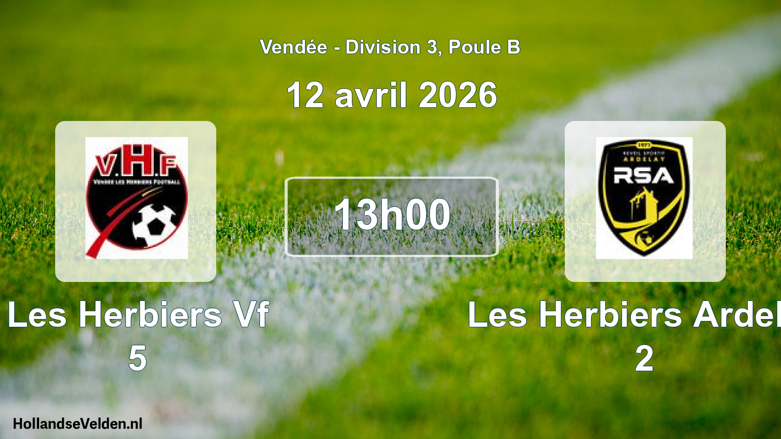 Geplande wedstrijd: Les Herbiers Vf 5 - Les Herbiers Ardelay 2 (12 april 2026)