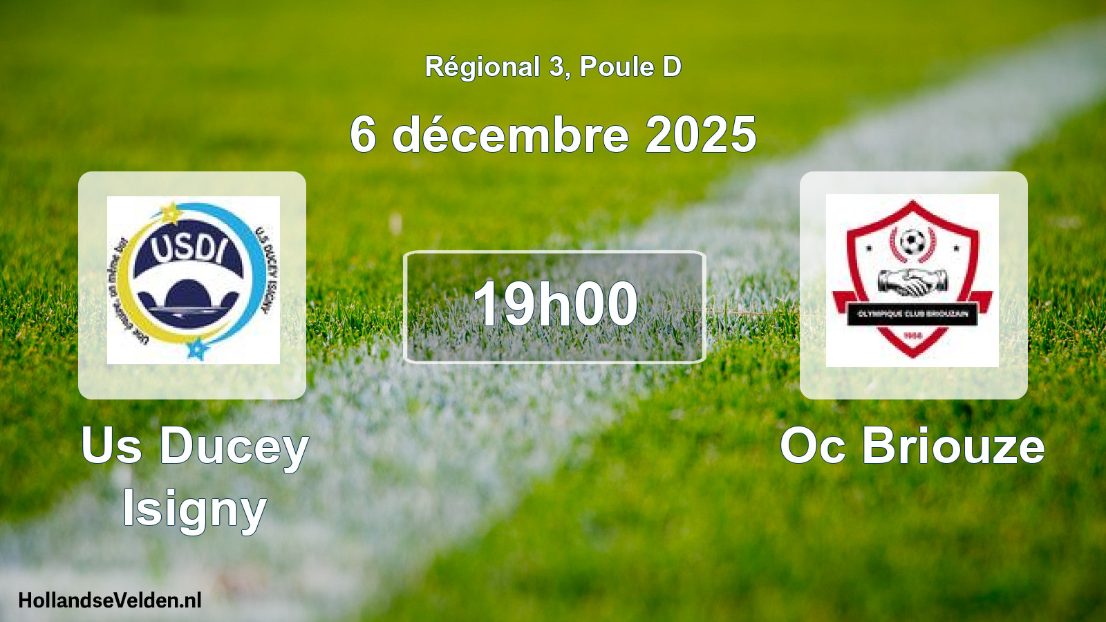Geplande wedstrijd: Us Ducey Isigny - Oc Briouze (6 december 2025)