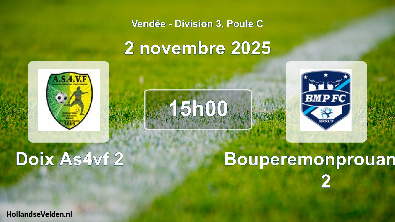 Scheduled Match: Doix As4vf 2 - Bouperemonprouant Fc 2 (2 November 2025)