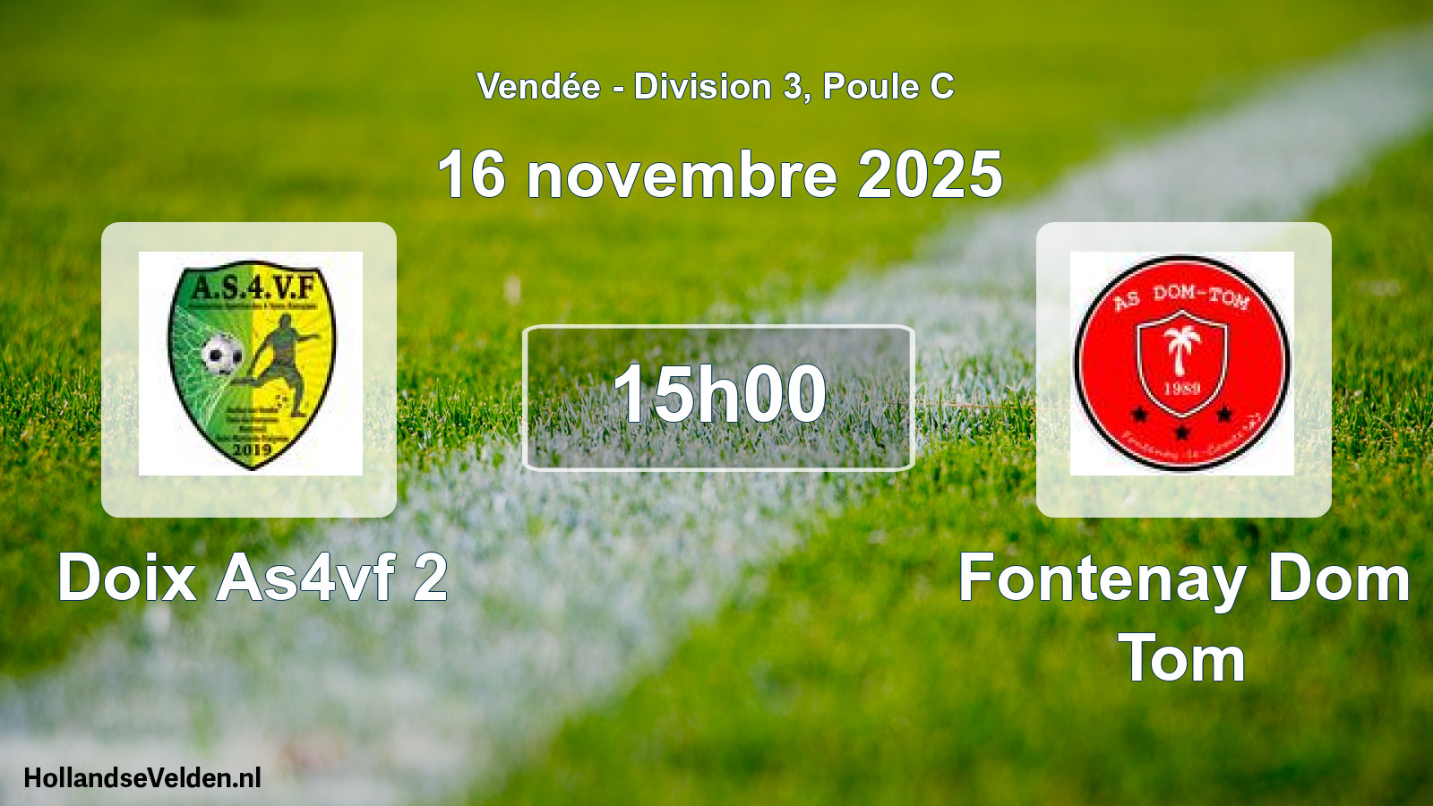 Geplande wedstrijd: Doix As4vf 2 - Fontenay Dom Tom (16 novembre 2025)