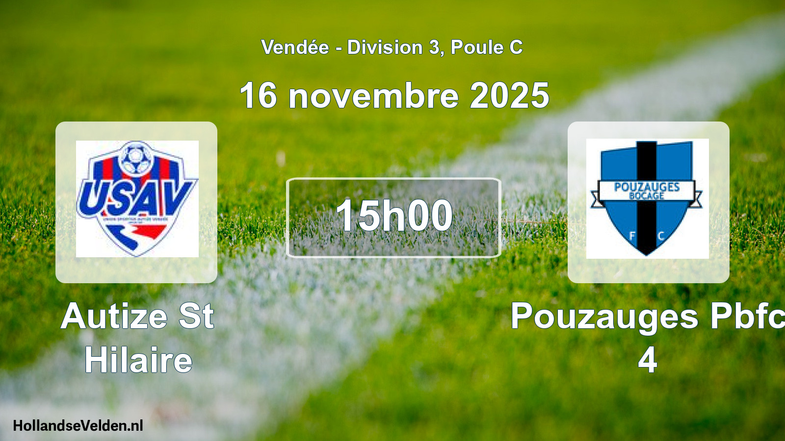 Geplande wedstrijd: Autize St Hilaire - Pouzauges Pbfc 4 (16 novembre 2025)