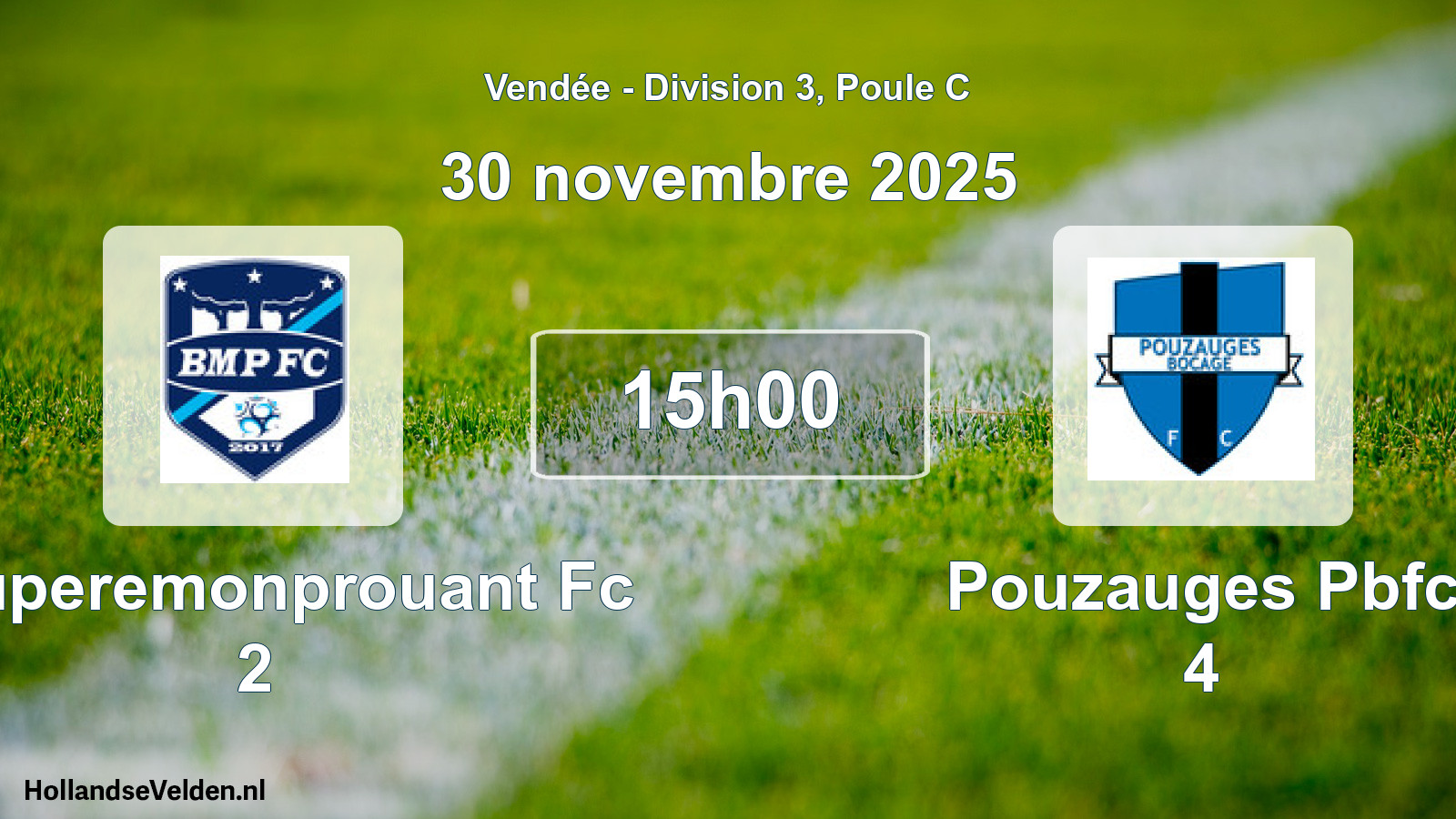 Scheduled Match: Bouperemonprouant Fc 2 - Pouzauges Pbfc 4 (30 November 2025)