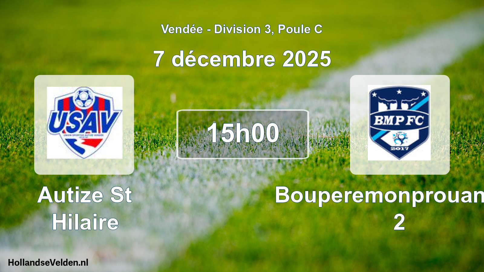 Geplande wedstrijd: Autize St Hilaire - Bouperemonprouant Fc 2 (7 décembre 2025)