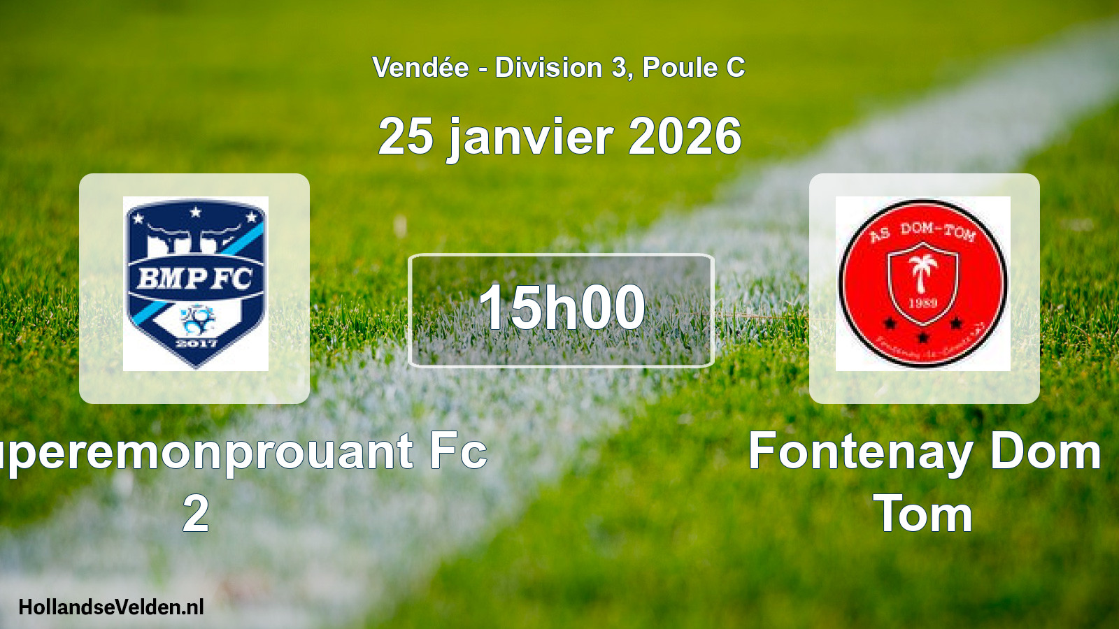 Scheduled Match: Bouperemonprouant Fc 2 - Fontenay Dom Tom (25 January 2026)