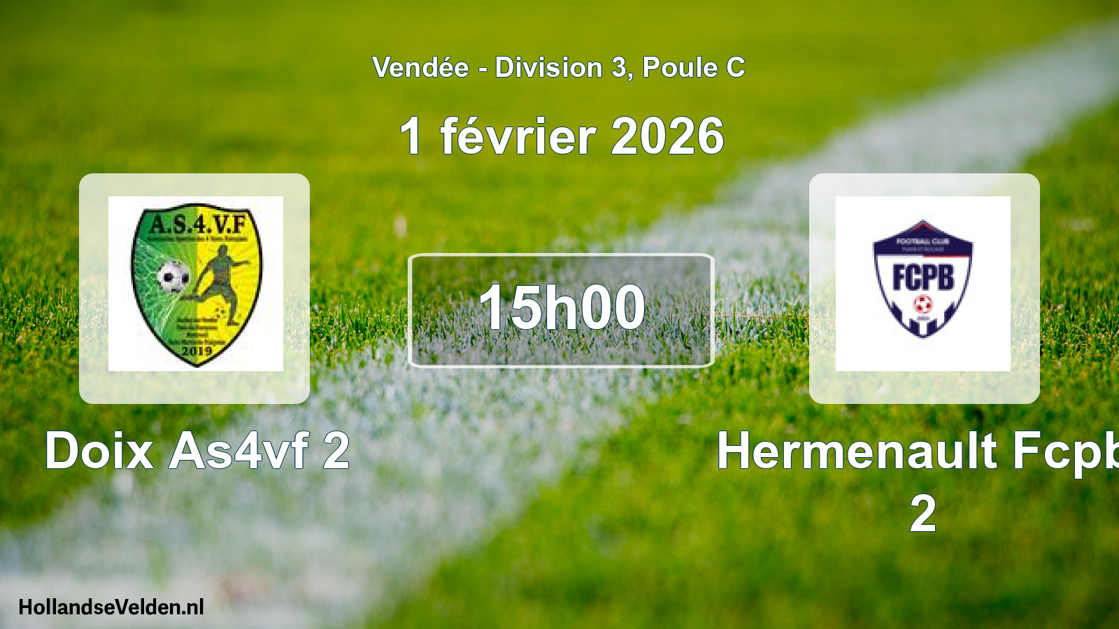 Geplande wedstrijd: Doix As4vf 2 - Hermenault Fcpb 2 (1 février 2026)