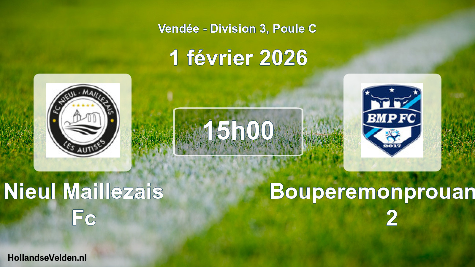 Geplande wedstrijd: Nieul Maillezais Fc - Bouperemonprouant Fc 2 (1 février 2026)