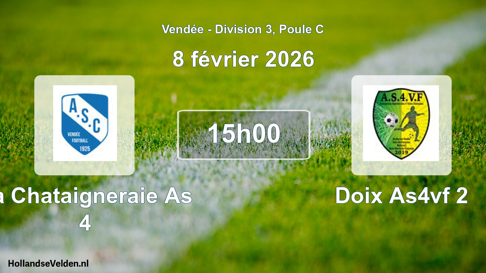 Geplande wedstrijd: La Chataigneraie As 4 - Doix As4vf 2 (8 février 2026)