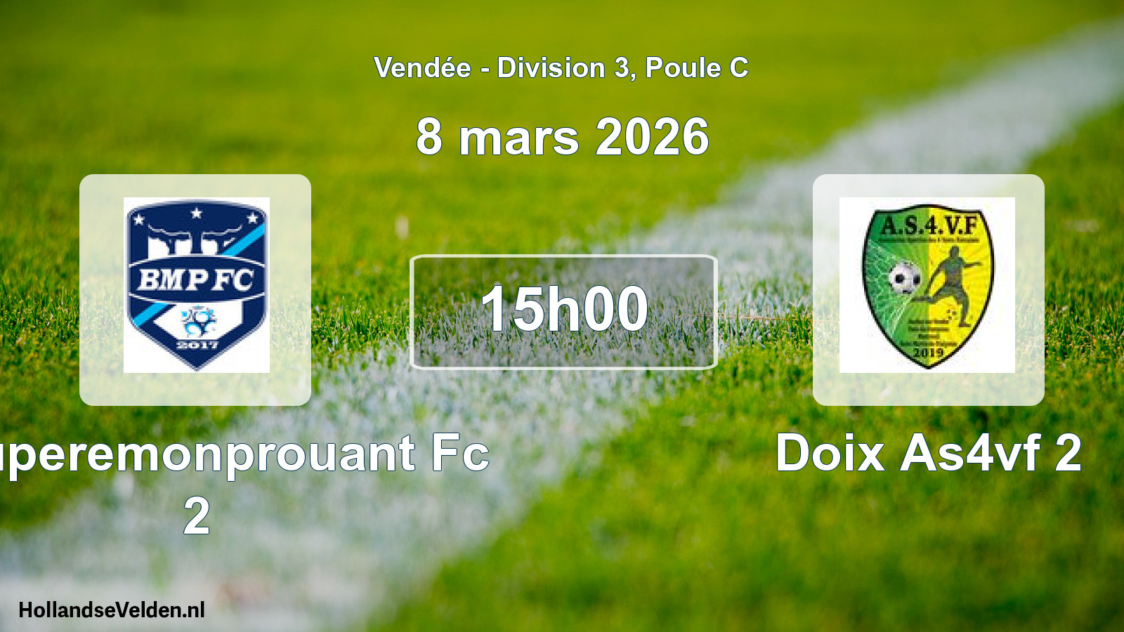 Geplande wedstrijd: Bouperemonprouant Fc 2 - Doix As4vf 2 (8 mars 2026)
